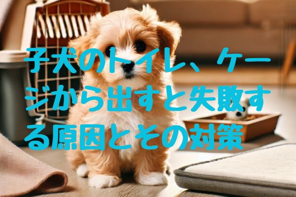 子犬のトイレ、ケージから出すと失敗する原因とその対策｜子犬のトイレトレーニングをケージの外で失敗させないためのポイント